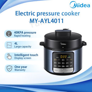【One year warranty】Midea Electric Pressure Cooker MY-AYL4011 4L Large Capacity 40KPA Pressure Intelligent touch display screen Metal appearance Household Multifunctional Electric Pressure Cooker