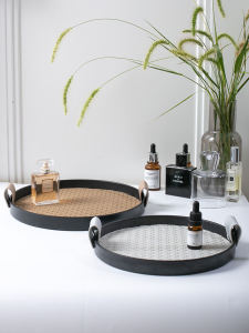 Sang Trọng Mây Khay Tròn Bầu Không Khí Gia Đình Phòng Ngủ Nước Hoa Đựng Mỹ Phẩm Đĩa Bảo Quản Phong Cách Scandinavia Chất Liệu Melamine Người Lớn Sử Dụng