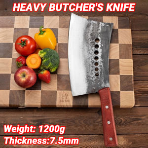 Japanese Kitchen Knife Thickened Heavy Butcher Knife Kitchen Knife Japanese Knife Steel Commercial Bone Cutting Knife Traditional Chefs Chopper Cooking Knives Forged Fish Head Chop Bone Knife Kitchen Hand Forged Meat Cleaver Forged Kitchen Knife