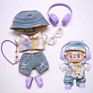 Labubu Dopaamine Handmade Clothes Set for Dolls 15-17cm Suitable for First Second Third Generation Cotton Toy Doll Outfits
