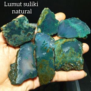 batu lumut suliki hijau/bongkahan batu akik lumut suliki natural/batu akik