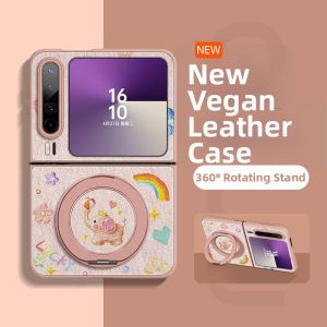 GGUU | Foldable Screen Compatible Leather Case with Rotating Stand and Strap