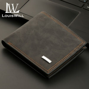 LouisWill Wallet Fashion Mens Wallet Men Short Wallet Super Soft PU Wallet Foldable Wallet Frosted wallet Vintage Wallet Zipper Wallet Business Wallets Multi-card Pocket Wallet ID Credit Cards Holders Purse