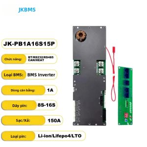 Hệ Thống Quản Lý Pin Thông Minh JKBMS JIKONG V19 Smart Inverter BMS PB2A16S20P Dành Cho Lưu Trữ Năng Lượng Lifepo4/Li-ion/LTO Tương Thích Với Growatt Deye 200A 8S 16S 24V 48V