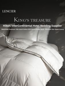 Luxurious 95% White Goose Down Comforter For Spring Autumn Winter All Cotton