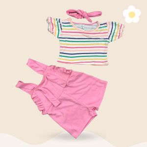 3-18 BULAN OVERALL BAYI DAKOTA SET BAJU BAYI INCLUDE HEADBAND BY LITTLE KODA (3 IN 1 SET) (SNI)
