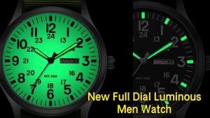 2024 TPW Field Watch Easy Reading Fabric Strap 24 Hours Display Quartz Movement