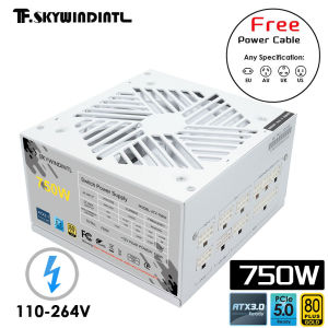T.F.SKYWINDINTL(TFSKYWINDINTL) | White 750w 850w 1000W 1200W Watt PCIE 5.0 ATX 3.0 80Plus Gold Full Modular Power Supply For Gaming Game Computer