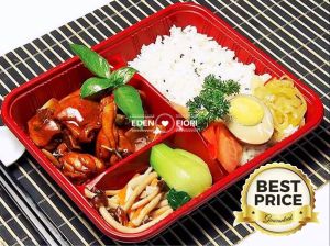100pcs Disposable Compartment Lunchbox Bento Food Container