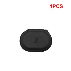 Universal Earphones Case Oval Storage Bag Headphones PU Storage Box Black Portable Hold Storage Box For KZ BA10 AS10 ES4