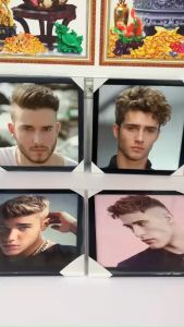 Tranh treo tường mẫu tóc nam cho tiệm hớt tóc nhiều mẫu đẹp KT 40x40 cm