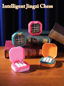 สมาร์ท Tic-Tac-Toe 4-in-1 กล่องเกมปัญญาสําหรับเด็กของเล่นครอบครัวเกมกระดานการฝึกอบรมหน่วยความจําและโฟกัส