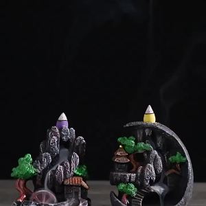 CANYAN | Lọ Đốt Trầm Hương Bằng Nhựa Resin Sáng Tạo Dùng Cho Liệu Pháp Hương Thơm Tại Nhà Trầm Hương Trầm Hương Chảy Ngược Khói Trang Trí Đồ Trang Trí Nhà Cửa Thủ Công Mỹ Nghệ.