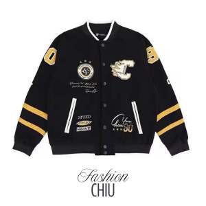 Áo khoác bomber áo bóng chày có hình thêu phong cách năng động cho cả Nam và nữ chất vải nỉ dạ dày dặn