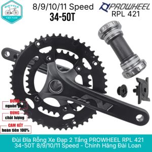 Đùi Đĩa Rỗng Xe Đạp PROWHEEL RPL 421 – 2 Tầng 34-50T Đùi 170mm Kèm Trục BB Chính Hãng