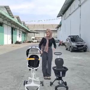 AI-C772 Perlengkapan Bayi Portable Stroler Roda 4 Import / Kereta Dorong Bayi Lipat Dua Arah Stroller Dorong Bayi Dengan Atap