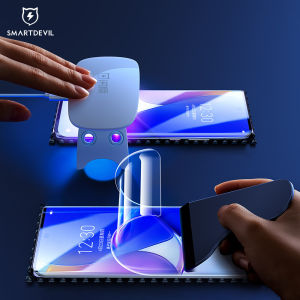 SmartDevil UV Full Glue Screen Protector ฟิล์มกระจก for Samsung 25 Ultra Samsung Galaxy S23 Ultra Samsung S24 Ultra S24+ S24 S25+ S25 Samsung S23+ S22 Ultra S22+ Samsung S21 Ultra S20 Ultra Samsung Note20 Ultra Full Coverage Shockproof Anti-fingerprint