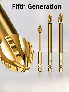 Powerful Tooth Full Tile Drill Bit for Dry Hole Drilling Specialized in Glass Concrete Cement Wall Hole Opener Hex Handle Cross Drill