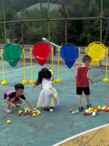 Kindergarten Sensory Equipment ChildrenS Pitching Basket Throwing Kids Basketball Rack With Winding Pole And Ball Outdoor And Indoor Simple Basketball Frame