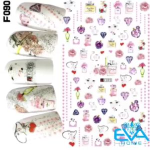 Miếng Dán Móng Tay 3D Nail Sticker Họa Tiết Mẫu Chai Nước Hoa Sang Trong Diamond Jewelry Perfume Nail Art Sticker F090