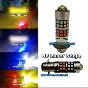 Lampu utama motor h6 laser senja biru merah jauh dekat putih kuning