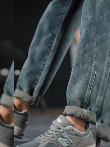 SINRANSINYA丨Quần jeans nam-Đồ jEAN mới đường phố Mỹ cậu bé bộ quần ống đứng dáng rộng chân yếm cỡ lỡn Quần Harem thường ngày phong cách đẹp trai
