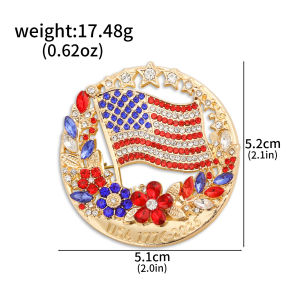 Disney | American Flag Brooch 250th Anniversary 1776-2026 Rhinestone Flower Patriotic Lapel Pin 4th of July Independence Day Jewelry Gift