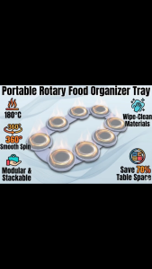[SG Stock] Portable Rotary Food Organizer 360° Smooth Dining Turntable Adjustable Rotating Tray