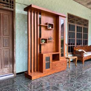 PARTISI PENYEKAT RUANGAN RUMAH KAYU JATI 2 sisi 160 cm