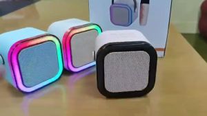 ( HÀNG MỚI VỀ ) Loa Bluetooth Karaoke Mini K12 công suất 10W kèm 2 micro không dây loa hát karaoke mini bluetooth 2 mic âm thanh hay