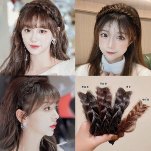 ก้างปลาถักเปียวิกผมผมห่วงบิดถักเปียหัวหน้าห่วงปุยจำลองถักเปียผมวงวิกผมคาดศีรษะลื่น H Eadwear อุปกรณ์ผม