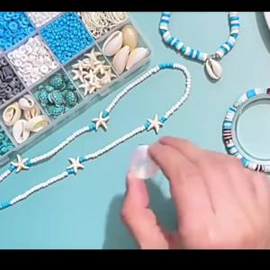 2000pcs Ocean Vacation Jewelry Making Kit Turquoise Turtle Shells Starfish Natural Stone Beads And Polymer Clay Beads