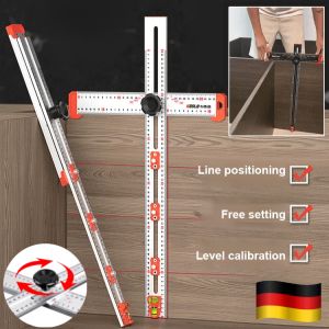 Germany Industrial 23 Inch Multi-angle Combination Square T-Square 60cm Multifunctional Drawing Ruler Design Measurement Tools
