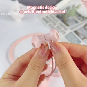 VICLOOK COD Nirkabel Bluetooth TWS Neckband Headset Tampilan Digital LED Headphone Olahraga Adsorpsi Magnetik Siaga Super Panjang