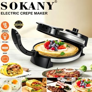 100% Original SOKANY R. 509 Electric Chapati Maker / Roti Maker / Paratha Maker/Use Electric Current/8 inches/ Roti Tawa