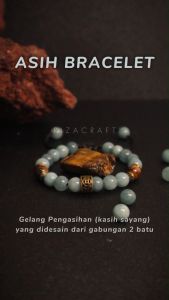 Gelang Aesthetic Pria Wanita Keren Terbaru Tali Serut Batu Kristal Alam Akik Biru Aquamarine Tiger Eye Asli Ori Original Pengasihan Cowok Cewek Dewasa Korea Style Import Mewah Elegan