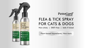 PettoGard Flea & Tick Spray for Cats & Dogs 120ml (Eliminate & Prevent Flea & Tick Non-toxic Plant-based)