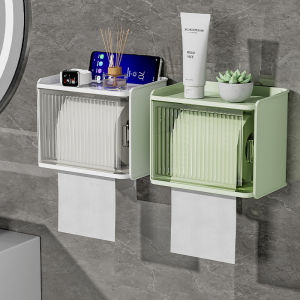 Hộp Đựng Khăn Giấy Treo Tường Nhà Vệ Sinh Đơn Giản Không Cần Đục Lỗ Giá Để Đồ Phòng Tắm Giá Đỡ Khăn Giấy Hình Chữ Nhật