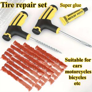 Professional Tire Repair Tool Set with High Strength Glue Comprehensive Kit for Quick Tire Damage Repair