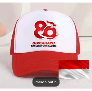 TOPI TRUCKER LOGO 17 AGUSTUS HUT RI KE 80TH //TOPI MURAH