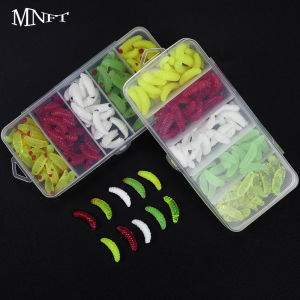 100Pcs Soft Mini Maggot Baits 2cm 5 Colors Mixed Fishing Lures Silicone Bionic Bread Worm Lure Box Fishing Trout Perch Bass