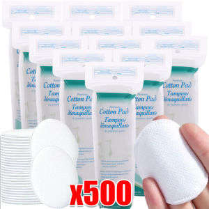 500Pcs Make Up Cosmetic Cotton Pads / Round Soft Cotton Pads / Doubles Sided Breathable Cotton Pad / for Daily Facial Cleaning Nail Polish Remover