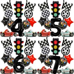 Hasbro | Race Car Balloons Kit with Traffic Light&Wheel Tire Balloons for Boys 1-9 Years Birthday Party Decorations Kids Racing Car Theme