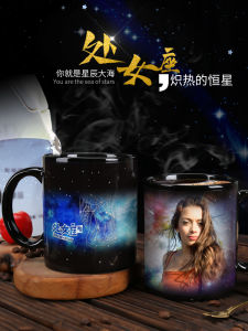 Creative Ceramic Photo Printed Couple Mugs Personalized Water Cups European Style DIY Seven Martyrs Day Gifts for Adults