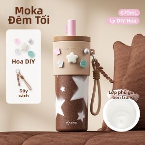 Haers | Cốc Sippy Dung Lượng Lớn Có Lớp Gốm Cách Nhiệt