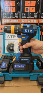 STR สว่านไร้สาย 3 ระบบ ( รุ่น ถอดหัวได้ ) ST-712 | สว่านแบตเตอรี่ แรงบิดสูงสุด 60Nm. | มอเตอร์ไร้แปรงถ่าน
