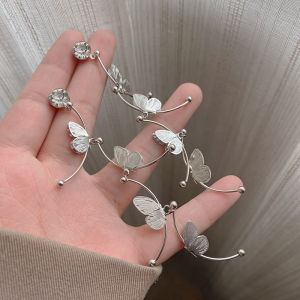 Korean Style Long Tassel Earrings Womens Elegant Slimming Butterfly Ear Jewelry Fashionable Dangle Drop Earrings