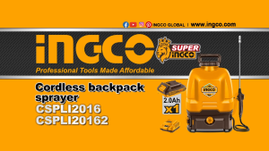 INGCO 20V CORDLESS BACKPACK SPRAYER 16L 1X2.0AH+CHARGER CSPLI20162