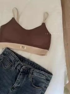 Sports Vest Style Womens Underwear Breathable Gathered Look Large Comfortable No Steel Ring Anti-Sagging Side Breast Removal Bra