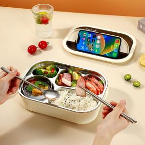 Large Capacity 304 Stainless Steel Lunch Box Divided Meal Container for Primary And Middle School Students Dining Hall Meal Box